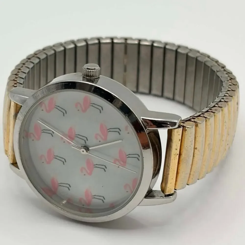 Silver & Gold Flamingo Watch
